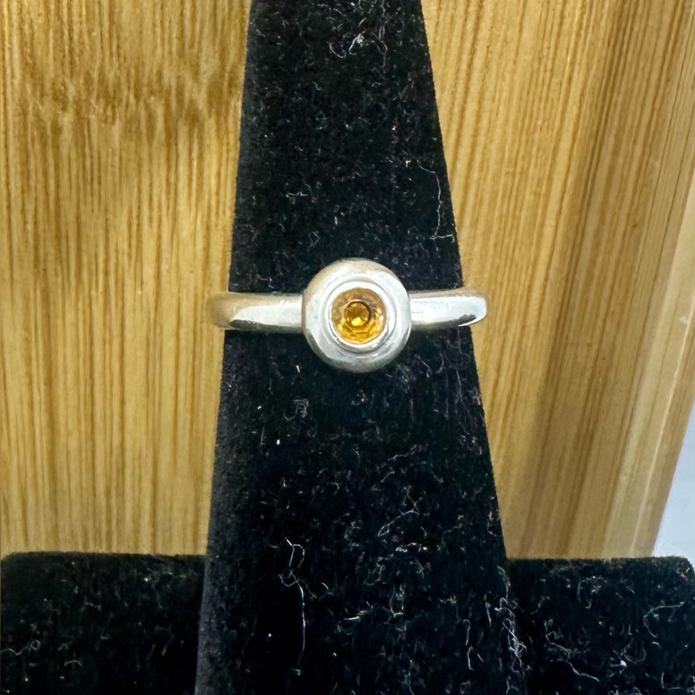 JAMES AVERY Sterling Silver Citrine Remembrance Birthstone Ring; 4.75; RETIRED
